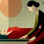 ilustração retratando sessão de shiatsu para ansiedade