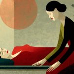ilustração retratando sessão de shiatsu para ansiedade