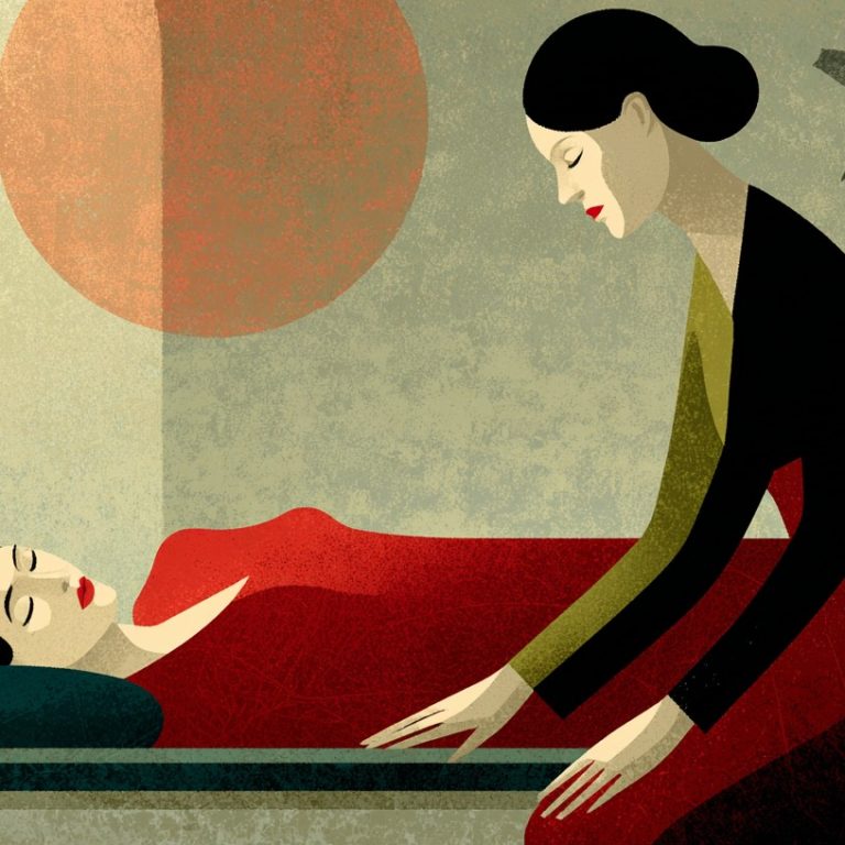 ilustração retratando sessão de shiatsu para ansiedade